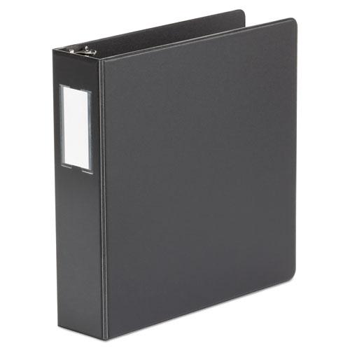 Deluxe Non-View D-Ring Binder with Label Holder, 3 Rings, 2" Capacity, 11 x 8.5, Black. Picture 6