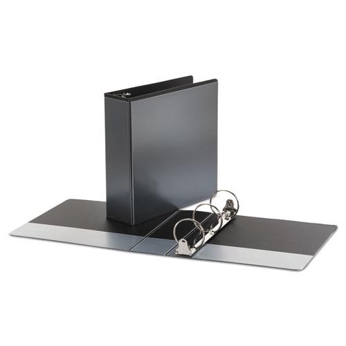 Economy Round Ring View Binder, 3 Rings, 3" Capacity, 11 x 8.5, Black. Picture 2