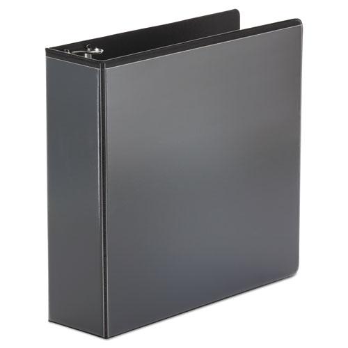 Economy Round Ring View Binder, 3 Rings, 3" Capacity, 11 x 8.5, Black. Picture 1