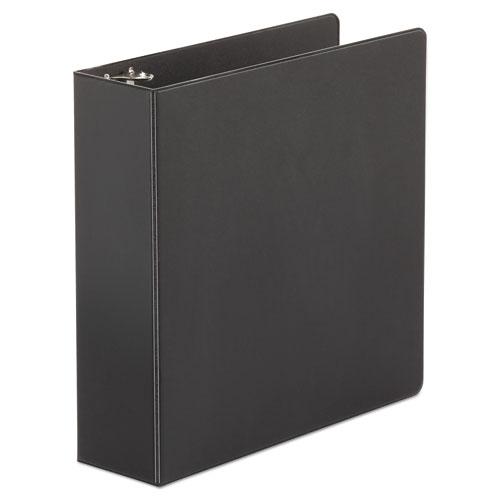 Economy Non-View Round Ring Binder, 3 Rings, 3" Capacity, 11 x 8.5, Black. Picture 1