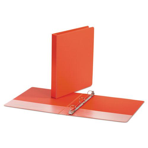 Economy Non-View Round Ring Binder, 3 Rings, 1" Capacity, 11 x 8.5, Red. Picture 2