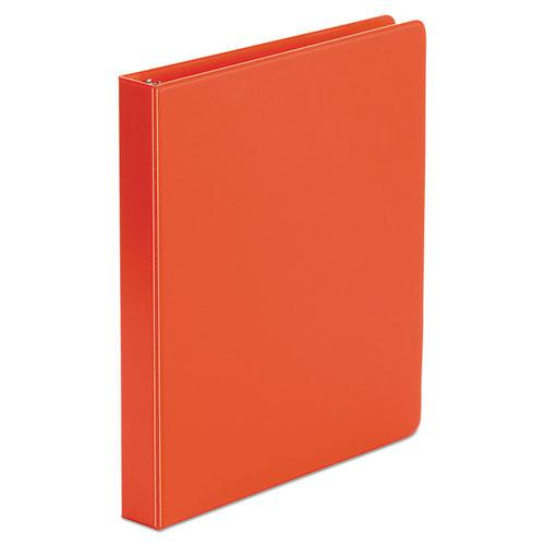 Economy Non-View Round Ring Binder, 3 Rings, 1" Capacity, 11 x 8.5, Red. Picture 1