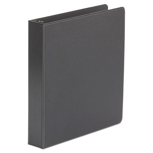 Economy Non-View Round Ring Binder, 3 Rings, 1.5" Capacity, 11 x 8.5, Black, 4/Pack. Picture 1