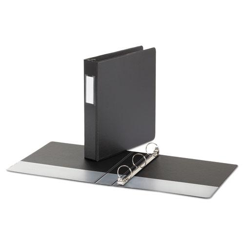 Economy Non-View Round Ring Binder, 3 Rings, 1.5" Capacity, 11 x 8.5, Black. Picture 2
