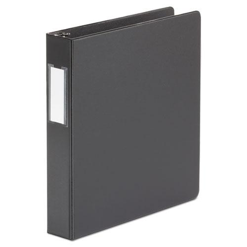 Economy Non-View Round Ring Binder, 3 Rings, 1.5" Capacity, 11 x 8.5, Black. Picture 1