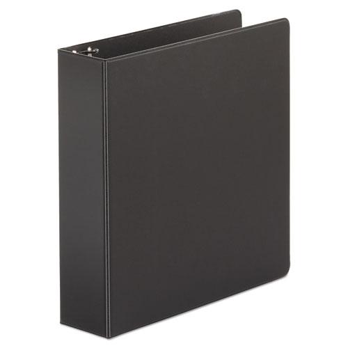 Economy Non-View Round Ring Binder, 3 Rings, 2" Capacity, 11 x 8.5, Black, 4/Pack. The main picture.