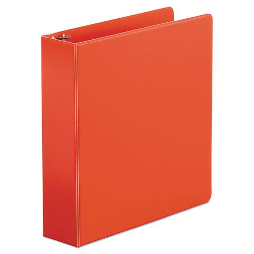 Economy Non-View Round Ring Binder, 3 Rings, 2" Capacity, 11 x 8.5, Red. The main picture.