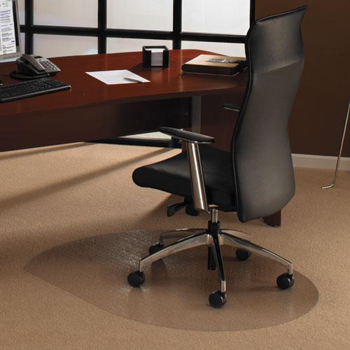 Cleartex Ultimat Contoured Chair Mat, Polycarbonate, For Low & Medium Pile Carpets (up to 1/2"), Size 39" x 49". Picture 2