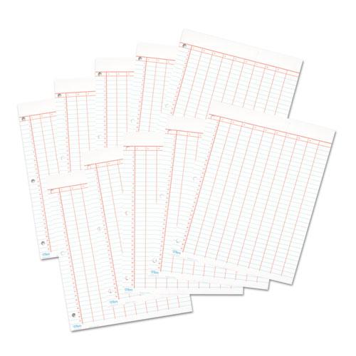 Data Pad with Numbered Column Headings, Data/Lab-Record Format, Wide/Legal Rule, 10 Columns, 8.5 x 11, White, 50 Sheets. Picture 2