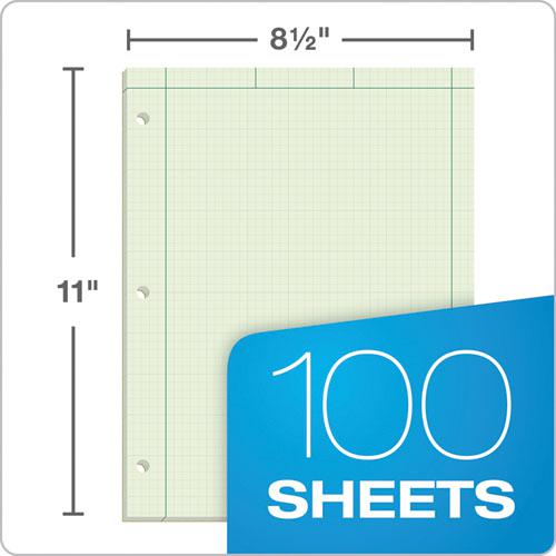 Engineering Computation Pads, Cross-Section Quad Rule (5 sq/in, 1 sq/in), Black/Green Cover, 100 Green-Tint 8.5 x 11 Sheets. Picture 5