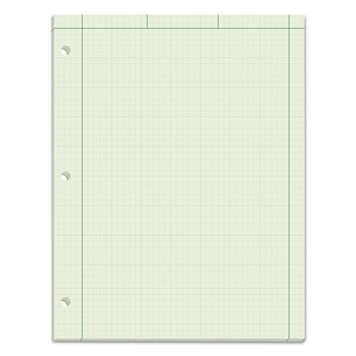 Engineering Computation Pads, Cross-Section Quad Rule (5 sq/in, 1 sq/in), Black/Green Cover, 100 Green-Tint 8.5 x 11 Sheets. Picture 1