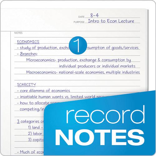 FocusNotes Legal Pad, Meeting-Minutes/Notes Format, 50 White 8.5 x 11.75 Sheets. Picture 3