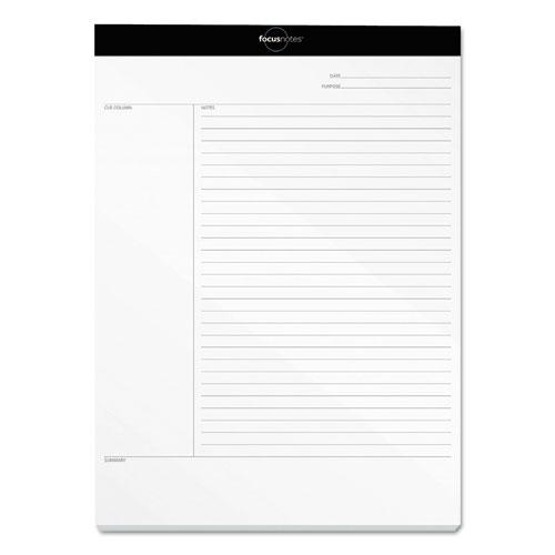 FocusNotes Legal Pad, Meeting-Minutes/Notes Format, 50 White 8.5 x 11.75 Sheets. Picture 1