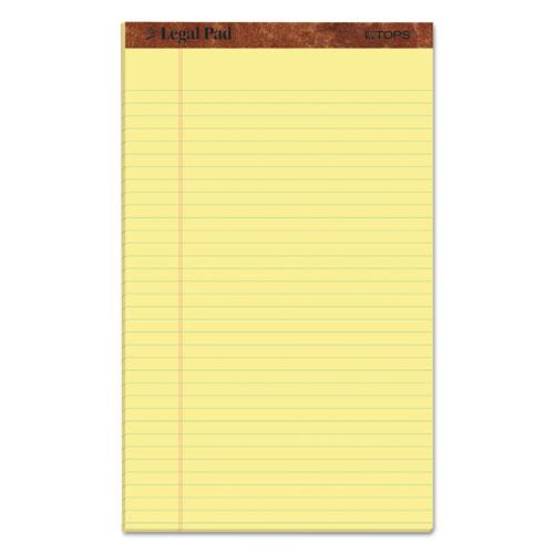 "The Legal Pad" Plus Ruled Perforated Pads with 40 pt. Back, Wide/Legal Rule, 50 Canary-Yellow 8.5 x 14 Sheets, Dozen. Picture 2