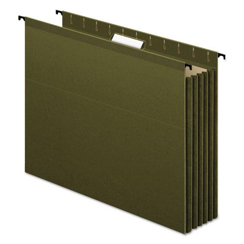 SureHook Hanging Pocket File, Letter Size, 1/5-Cut Tab, Standard Green, 4/Pack. The main picture.