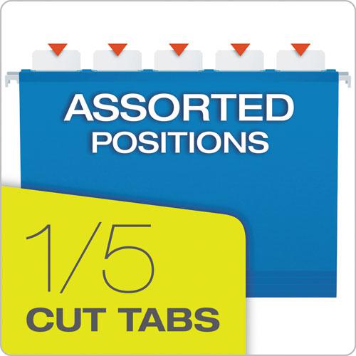 SureHook Hanging Folders, Legal Size, 1/5-Cut Tabs, Blue, 20/Box. Picture 6