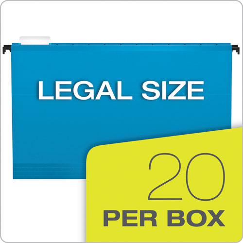 SureHook Hanging Folders, Legal Size, 1/5-Cut Tabs, Blue, 20/Box. Picture 7