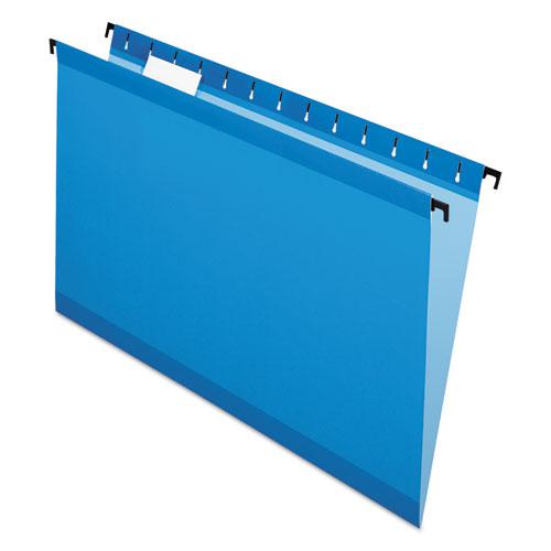 SureHook Hanging Folders, Legal Size, 1/5-Cut Tabs, Blue, 20/Box. Picture 1