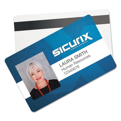 SICURIX Blank ID Card with Magnetic Strip, 2 1/8 x 3 3/8, White, 100/Pack. The main picture.