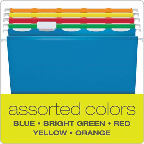 Ready-Tab Colored Reinforced Hanging Folders, Legal Size, 1/6-Cut Tabs, Assorted Colors, 25/Box. Picture 4