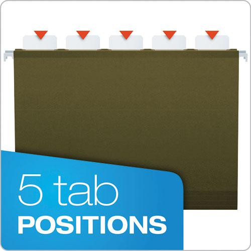 Ready-Tab Extra Capacity Reinforced Colored Hanging Folders, Legal Size, 1/6-Cut Tabs, Standard Green, 20/Box. Picture 3