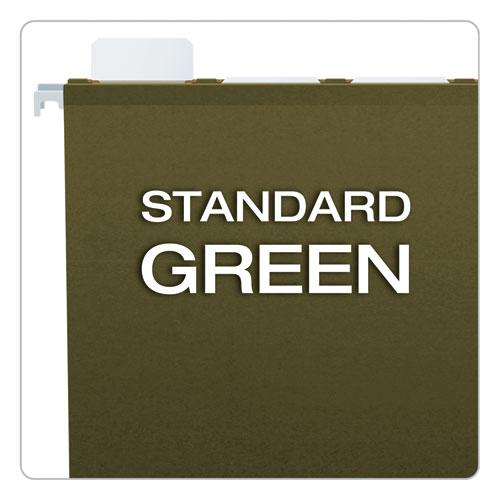 Ready-Tab Extra Capacity Reinforced Colored Hanging Folders, Legal Size, 1/6-Cut Tabs, Standard Green, 20/Box. Picture 4
