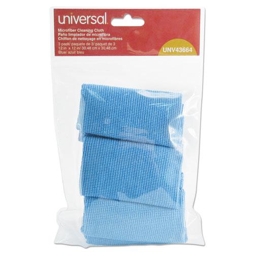 Microfiber Cleaning Cloth, 12 x 12, Blue, 3/Pack. Picture 1
