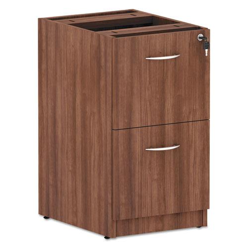 Alera Valencia Series Full Pedestal File, Left/Right, 2 Legal/Letter-Size File Drawers, Modern Walnut, 15.63" x 20.5" x 28.5". Picture 1