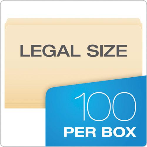Manila File Folders, Straight Tabs, Legal Size, 0.75" Expansion, Manila, 100/Box. Picture 5