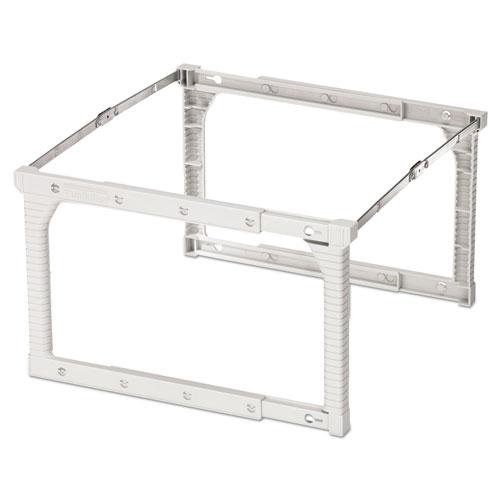 Plastic Snap-Together Hanging Folder Frame, Legal/Letter Size, 18" to 27" Long, White/Silver Accents, 4/Box. Picture 1