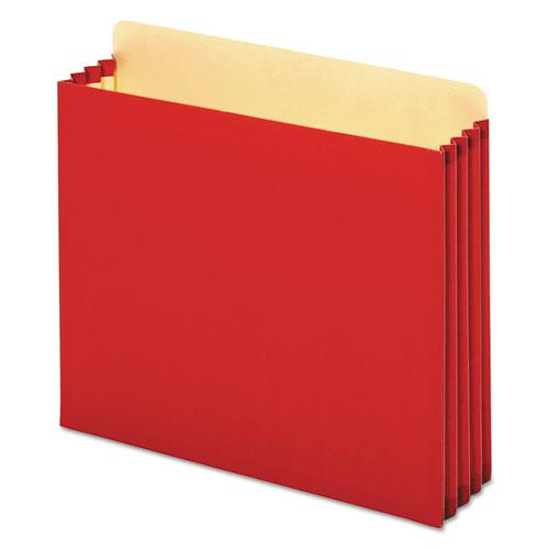 File Cabinet Pockets, 3.5" Expansion, Letter Size, Red, 10/Box. Picture 1