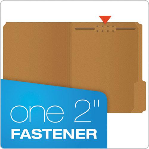 Kraft Fastener Folders, 1/3-Cut Tabs: Assorted, 1 Fastener, Letter Size, Kraft Exterior, 50/Box. Picture 2