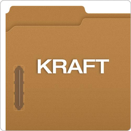 Kraft Fastener Folders, 1/3-Cut Tabs, 2 Fasteners, Legal Size, Kraft Exterior, 50/Box. Picture 6