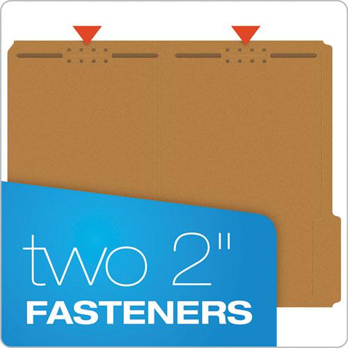 Kraft Fastener Folders, 1/3-Cut Tabs, 2 Fasteners, Legal Size, Kraft Exterior, 50/Box. Picture 2