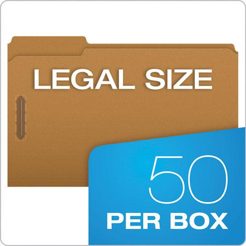 Kraft Fastener Folders, 1/3-Cut Tabs, 2 Fasteners, Legal Size, Kraft Exterior, 50/Box. Picture 7