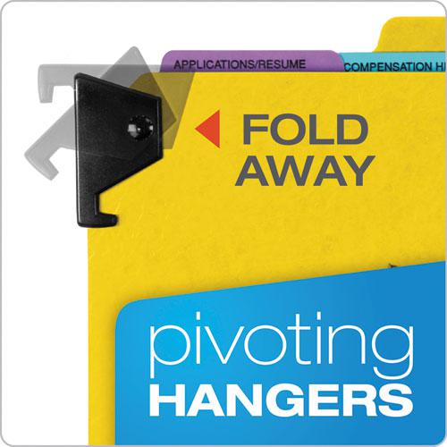 Hanging-Style Personnel Folders, 5 Dividers with 1/5-Cut Tabs, Letter Size, 1/3-Cut Exterior Tabs, Yellow. Picture 6