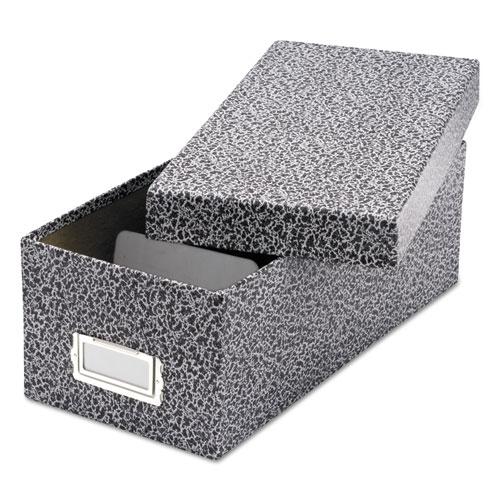 Reinforced Board Card File, Lift-Off Cover, Holds 1,200 3 x 5 Cards, 5.13 x 11 x 3.63, Black/White. Picture 1