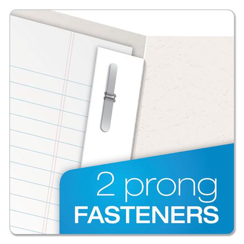 Twin-Pocket Folders with 3 Fasteners, 0.5" Capacity, 11 x 8.5, White, 25/Box. Picture 2