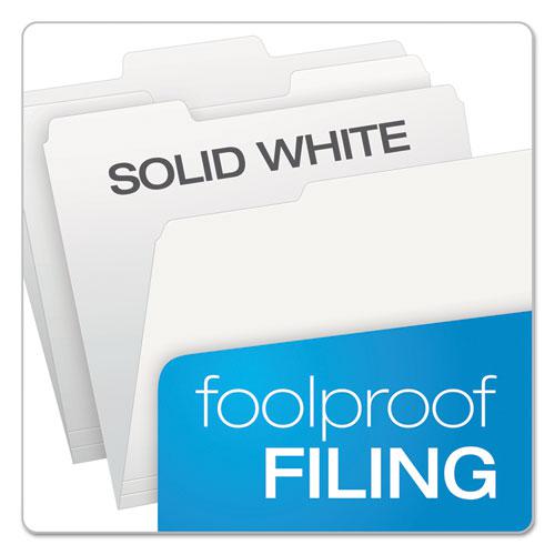 Colored File Folders, 1/3-Cut Tabs: Assorted, Letter Size, White, 100/Box. Picture 3