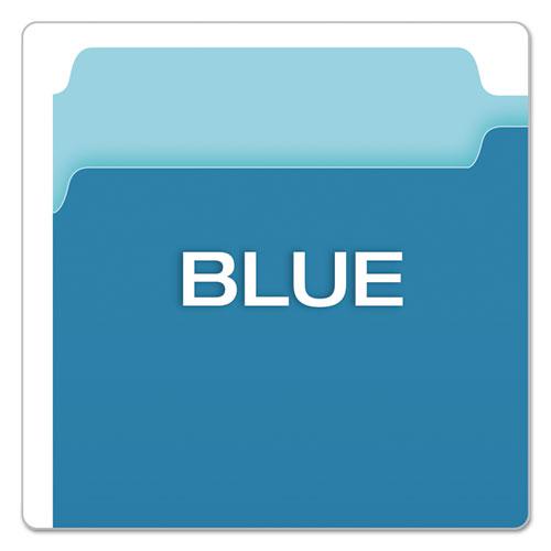 Colored File Folders, 1/3-Cut Tabs: Assorted, Legal Size, Blue/Light Blue, 100/Box. Picture 4
