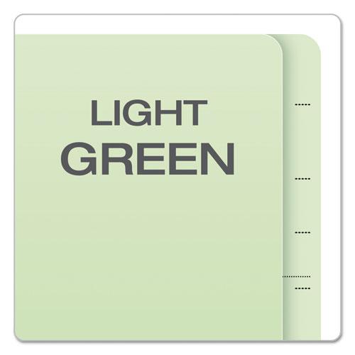 End Tab Classification Folders, 2" Expansion, 1 Divider, 4 Fasteners, Legal Size, Pale Green Exterior, 10/Box. Picture 6
