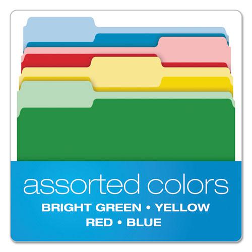 CutLess WaterShed File Folders, 1/3-Cut Tabs: Assorted, Letter Size, Assorted Colors, 100/Box. Picture 5