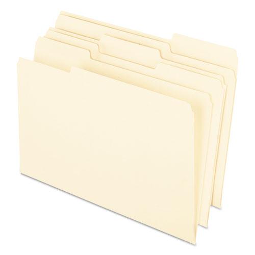 Earthwise by Pendaflex 100% Recycled Manila File Folder, 1/3-Cut Tabs: Assorted, Legal Size, 0.75" Expansion, Manila, 100/Box. Picture 1