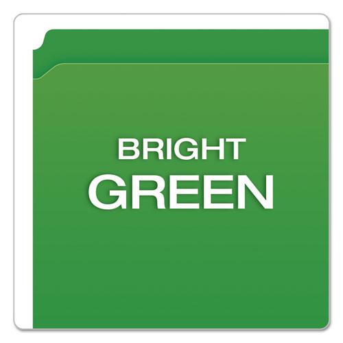 Double-Ply Reinforced Top Tab Colored File Folders, Straight Tabs, Letter Size, 0.75" Expansion, Bright Green, 100/Box. Picture 4