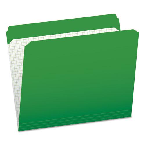 Double-Ply Reinforced Top Tab Colored File Folders, Straight Tabs, Letter Size, 0.75" Expansion, Bright Green, 100/Box. Picture 1