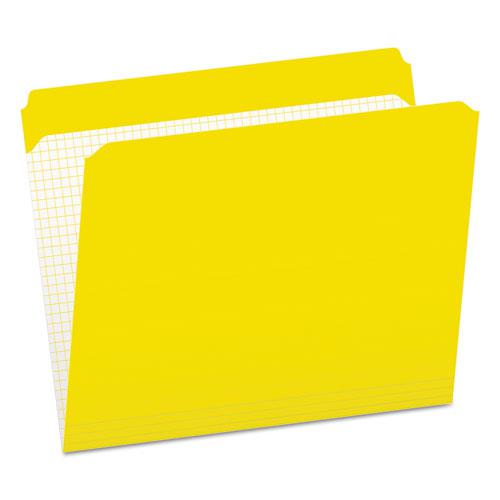Double-Ply Reinforced Top Tab Colored File Folders, Straight Tabs, Letter Size, 0.75" Expansion, Yellow, 100/Box. Picture 1