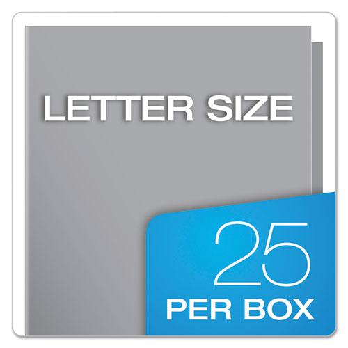 High Gloss Laminated Paperboard Folder, 100-Sheet Capacity, 11 x 8.5, Gray, 25/Box. Picture 6