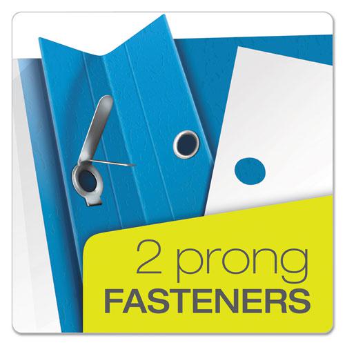 Clear Front Standard Grade Report Cover, Three-Prong Fastener, 0.5" Capacity, 8.5 x 11, Clear/Light Blue, 25/Box. Picture 4