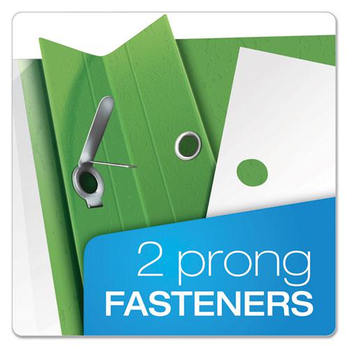 Clear Front Standard Grade Report Cover, Three-Prong Fastener, 0.5" Capacity, 8.5 x 11, Clear/Green, 25/Box. Picture 4