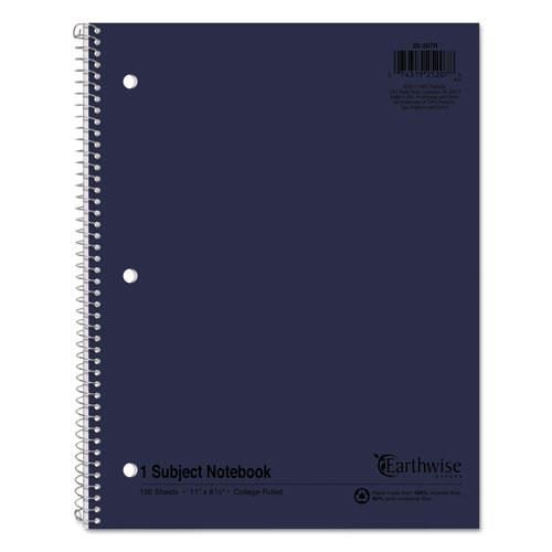 Earthwise by Oxford Recycled Single Subject Notebook, Medium/College Rule, Randomly Assorted Covers, 11 x 8.5, 100 Sheets. Picture 1